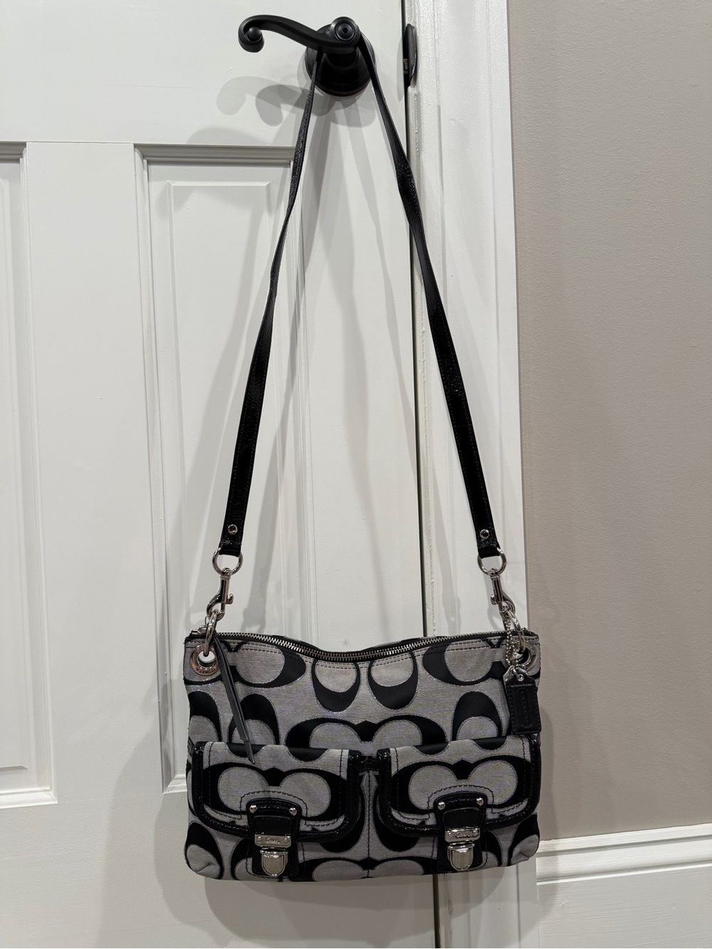 Coach vintage signature monogram canvas bag
